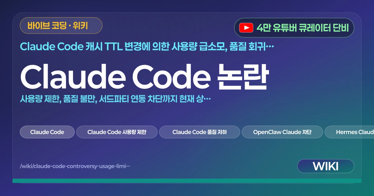 Claude Code 논란 | 사용량 제한, 품질 불만, 서드파티 연동 차단까지 현재 상황 정리