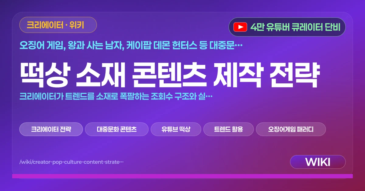 떡상 소재 콘텐츠 제작 전략 | 크리에이터가 트렌드를 소재로 폭팔하는 조회수 구조와 실전 사례