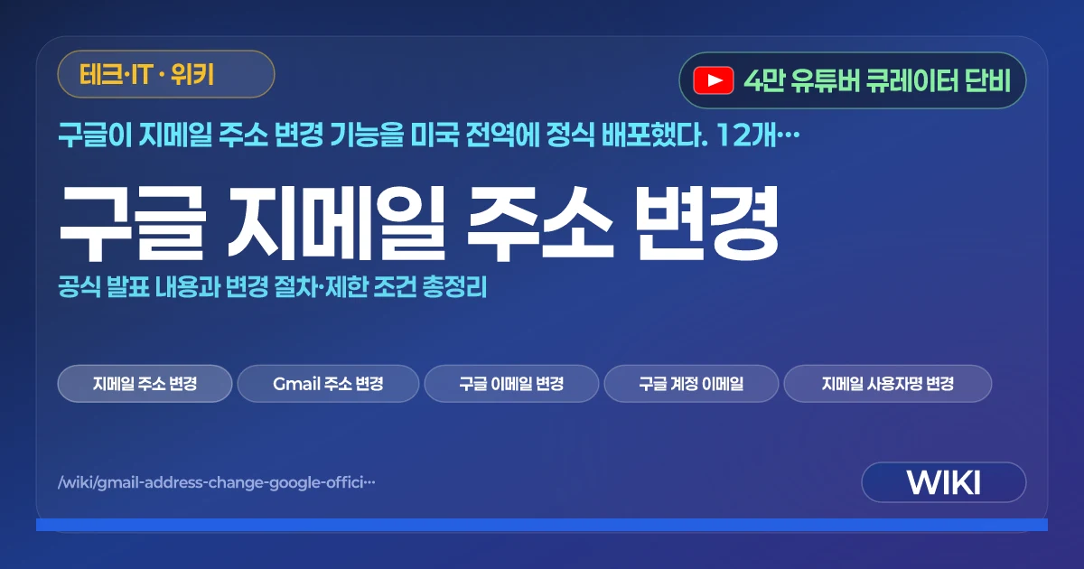 구글 지메일 주소 변경 | 공식 발표 내용과 변경 절차·제한 조건 총정리