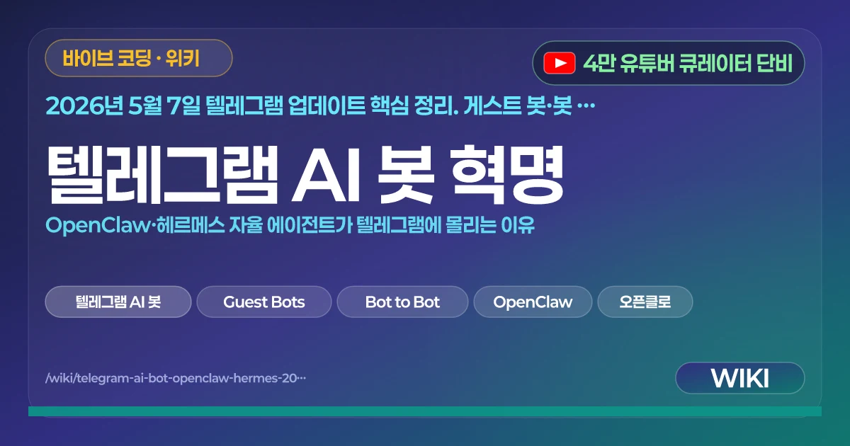 텔레그램 AI 봇 혁명 | OpenClaw·헤르메스 자율 에이전트가 텔레그램에 몰리는 이유