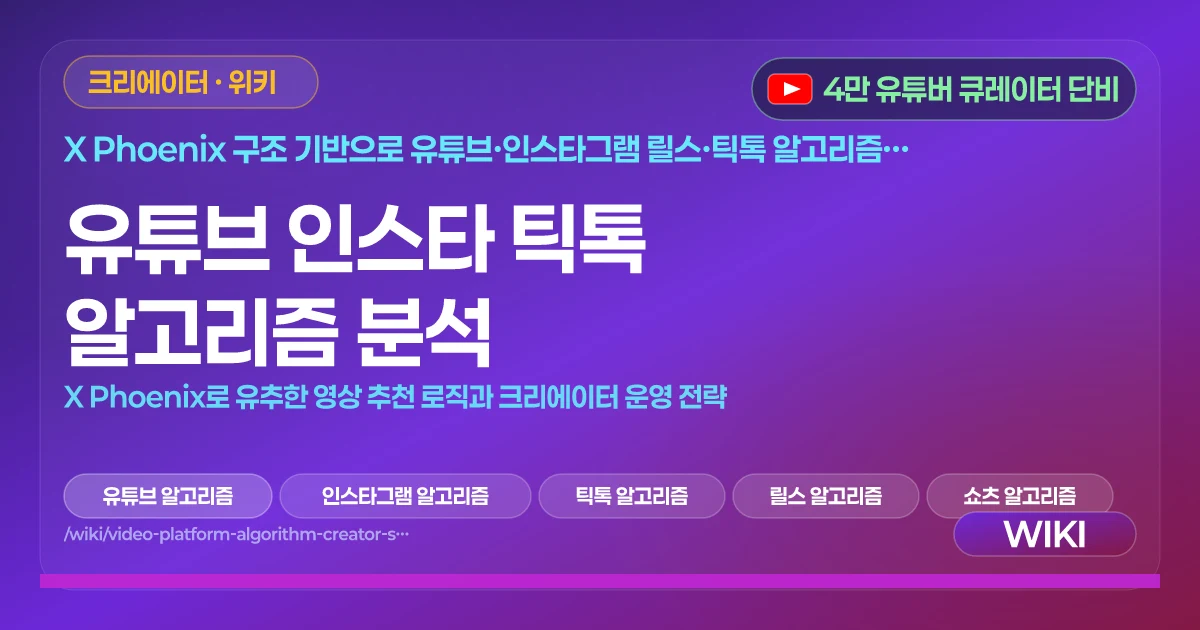 유튜브 인스타 틱톡 알고리즘 분석 | X Phoenix로 유추한 영상 추천 로직과 크리에이터 운영 전략