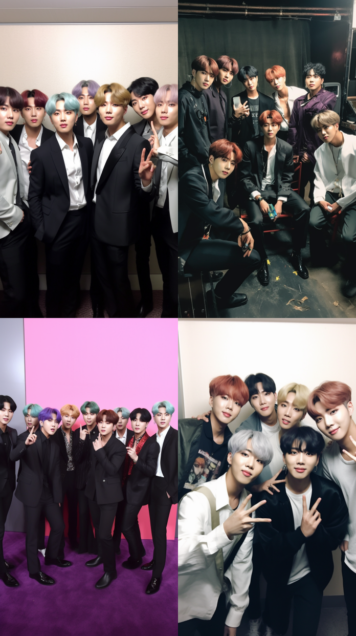 [ 미드저니 BTS ] 미드저니 버전 5 는 BTS 를 어떻게 표현하나?