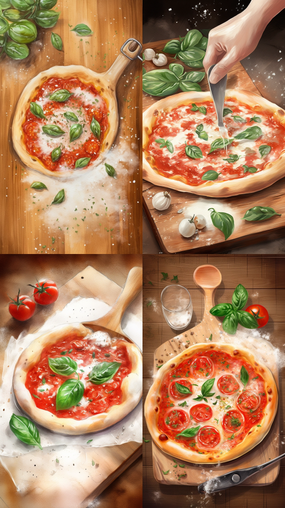 [ 미드저니 피자 ] PIZZA 13종, 피짜, 음식 - 인공지능 AI 그림 사진 (페퍼로니, 크러스트, 모짜렐라 피자) 미드저니 버전 5 Midjourney V5