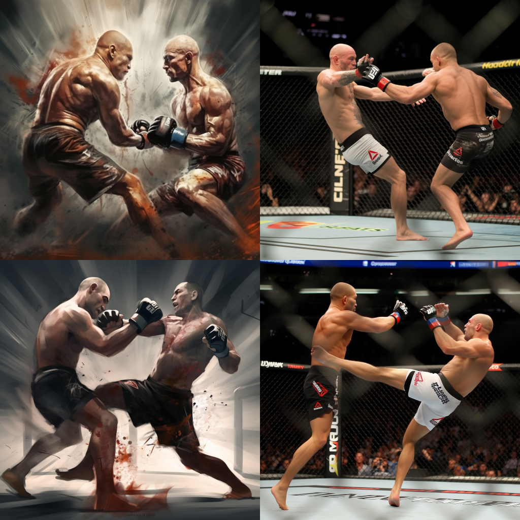 [ 미드저니 UFC 격투기 ] 미드저니 버전 5로 그린 UFC 격투기 모습 - 격투 장면, UFC격투기 역사와 유명 선수 목록과 파이터 특징