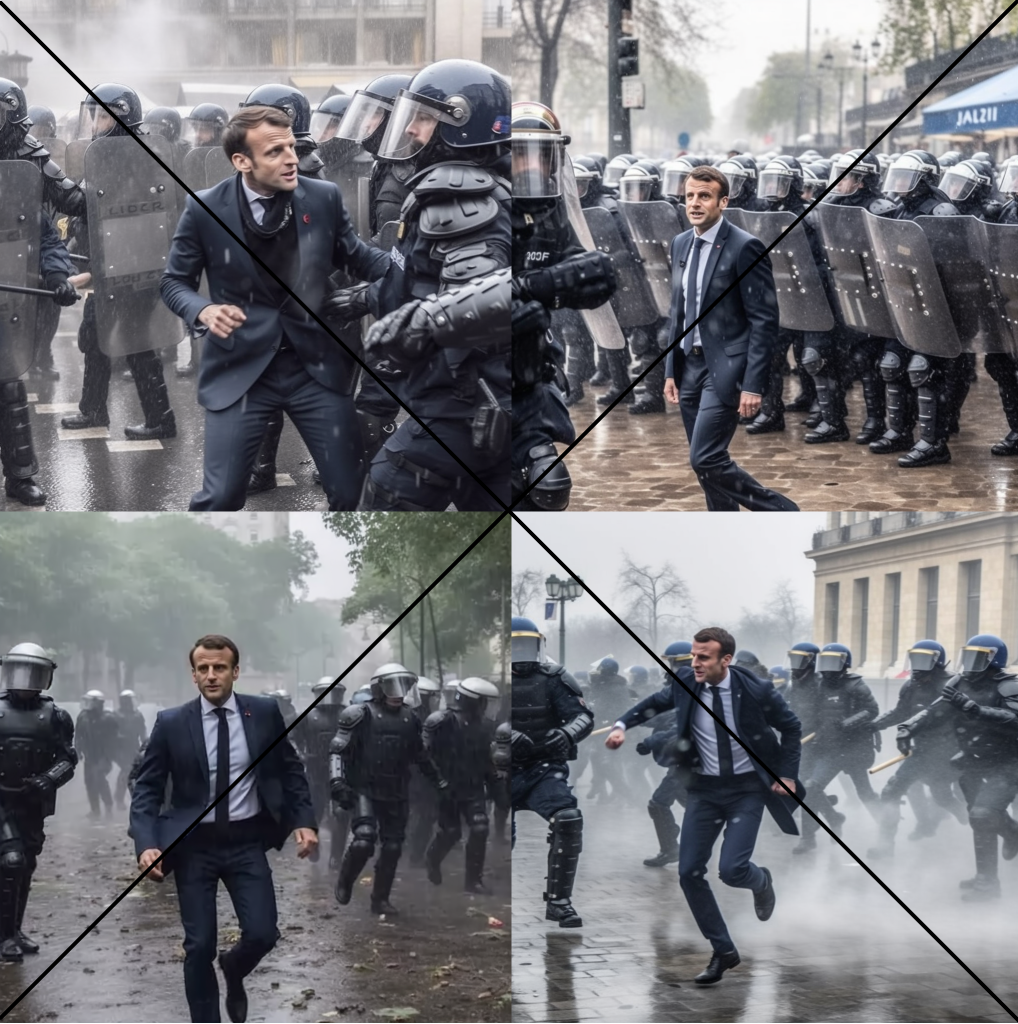 [ 미드저니 마크롱 ] 프랑스 대통령 시위대 폭동 진압 사진 딥페이크 이슈 - 미드저니 버전 5 - 미드저니 무료 체험판 중단 버전4?