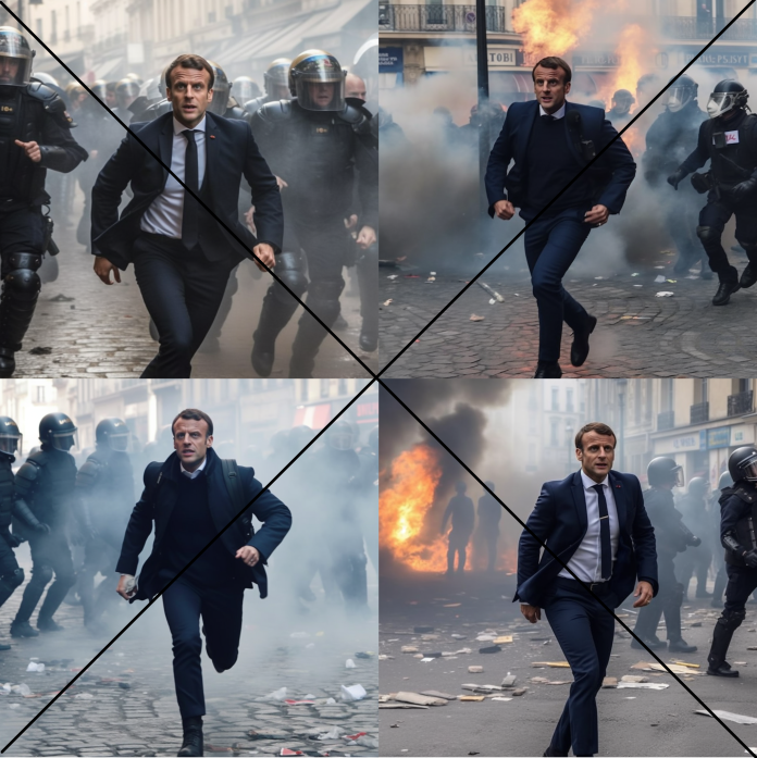 [ 미드저니 마크롱 ] 프랑스 대통령 시위대 폭동 진압 사진 딥페이크 이슈 - 미드저니 버전 5 - 미드저니 무료 체험판 중단 버전4?